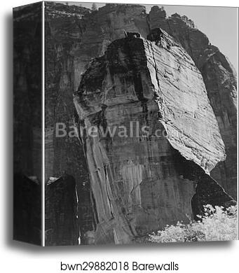 Rock formation, from below, "In Zion National Park," Utah. (Vertical orientation). Photographs of National Parks and Monuments, compiled 1941 - 1942, documenting the period ca. 1933 - 1942 by Ansel Adams (1902-1984), Canvas Print Rock formation, from below, "In Zion National Park," Utah. (Vertical orientation). Photographs of National Parks and Monuments, compiled 1941 - 1942, documenting the period ca. 1933 - 1942 by Ansel Adams (1902-1984), Canvas Print