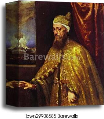 Portrait of Doge Francesco Venier by Titian, Canvas Print