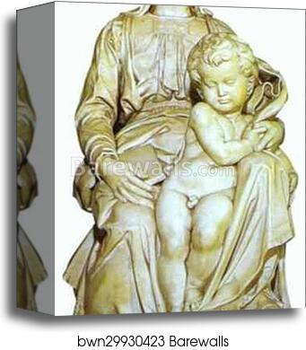 Virgin and Child by Michelangelo, Canvas Print