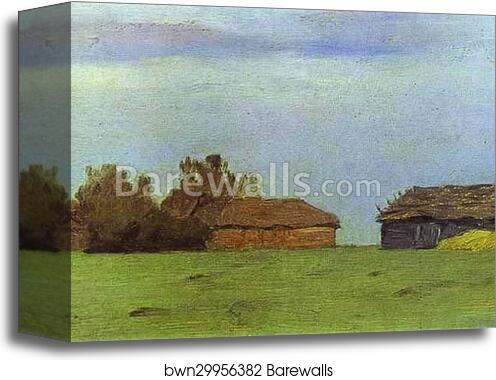 Landscape with Buildings by Isaac Levitan, Canvas Print