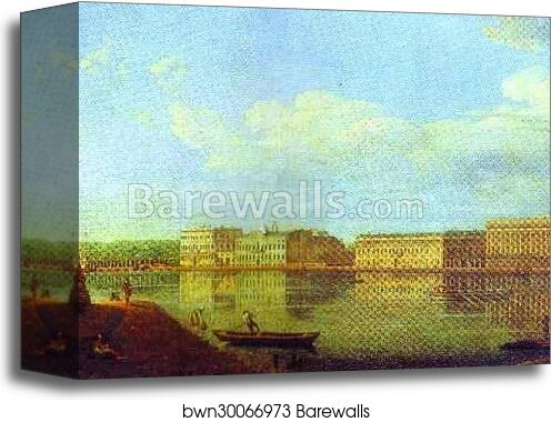 View of the Palace Sea-Front from the Fortress of St. Peter and Paul by Fedor Alekseev, Canvas Print