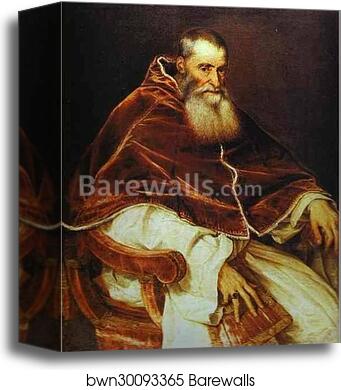 Portrait of Pope Paul III without a Cap by Titian, Canvas Print