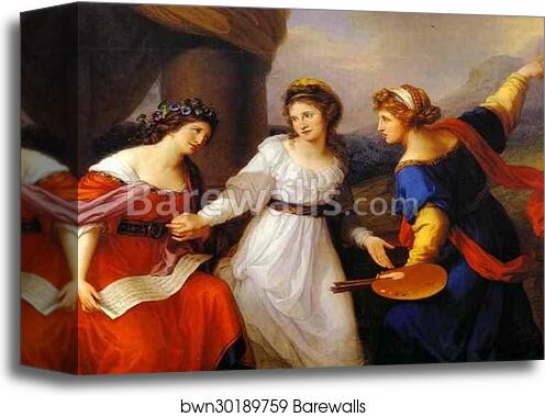 Self-Portrait Hesitating Between the Arts of Music and Painting by Angelica Kauffman, Canvas Print