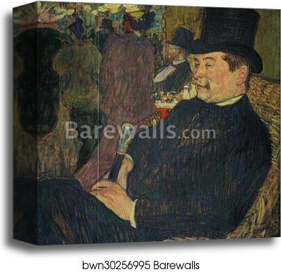 Portrait of Monsieur Delaporte at the Jardin de Paris by Henri De Toulouse-Lautrec, Canvas Print
