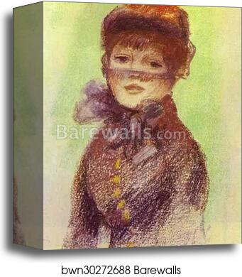 Young Woman with a Veil by Pierre-Auguste Renoir, Canvas Print