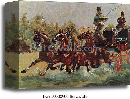 The Four-in-Hand by Henri De Toulouse-Lautrec, Canvas Print