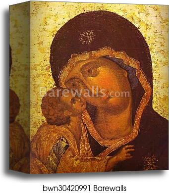 The Don Virgin. Detail by Theophanes The Greek, Canvas Print