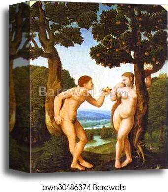 Adam and Eve by Jan Van Scorel, Canvas Print