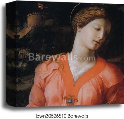 The Madonna and Child with the Infant St.John the Baptist, known as The Panciatichi Madonna. Detail by Agnolo Bronzino, Canvas Print