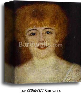 Portrait of the Actress Jeanne Samary. Detail by Pierre-Auguste Renoir, Canvas Print