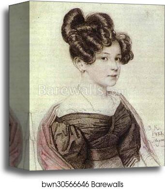 Portrait of A. A. Olenina by Orest Kiprensky, Canvas Print