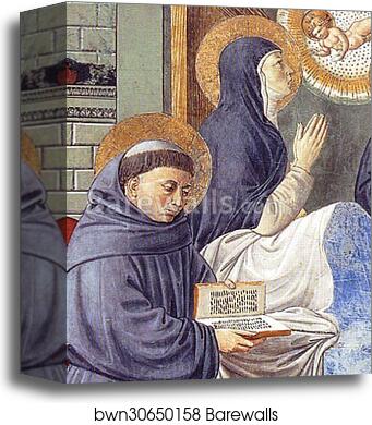 Death of St. Monica. Detail by Benozzo Gozzoli, Canvas Print