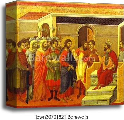 Maestà (back, central panel) Jesus Before King Herod by Duccio Di Buoninsegna, Canvas Print Maestà (back, central panel) Jesus Before King Herod by Duccio Di Buoninsegna, Canvas Print