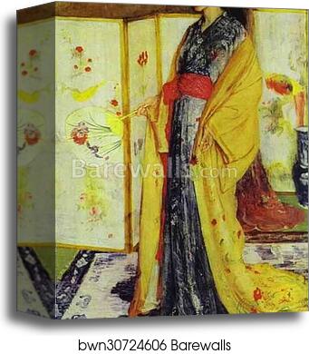 Rose and Silver: The Princess from the Land of Porcelain by James Abbott Mcneill Whistler, Canvas Print