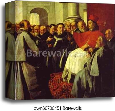 St. Bonaventura at the Council of Lyons by Francisco De Zurbarán, Canvas Print