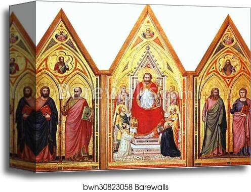 Stefaneschi Polyptych. Side showing St. Peter by Giotto, Canvas Print Stefaneschi Polyptych. Side showing St. Peter by Giotto, Canvas Print
