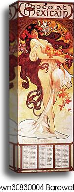 Chocolat Masson/Chocolat Mexican Octobre, Novembre, Décembre 1897 by Alphonse Mucha, Canvas Print