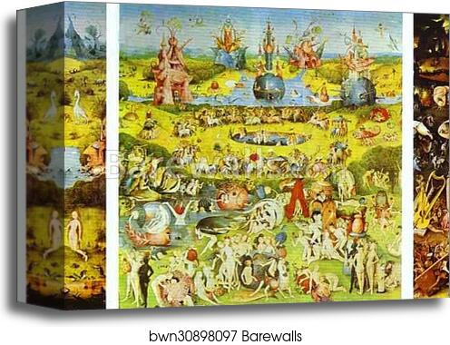 Garden of Earthly Delights (Triptych) by Hieronymus Bosch, Canvas Print