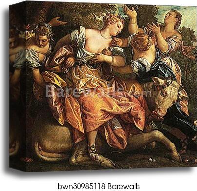 The Rape of Europa. Detail by Paolo Veronese, Canvas Print The Rape of Europa. Detail by Paolo Veronese, Canvas Print