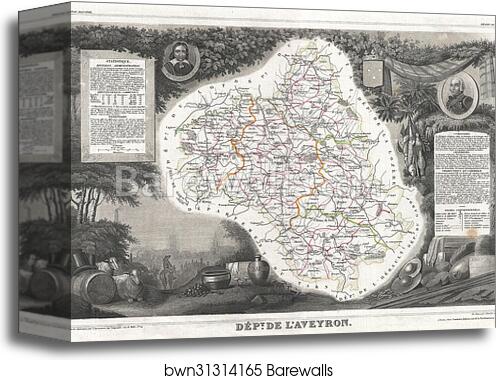 Dept. de L'Aveyron by Victor Jules Levasseur, Canvas Print