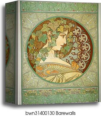 Ivy by Alphonse Mucha, Canvas Print