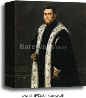 Portrait of a Man Aged Twenty-Six by Jacopo Robusti, Called Tintoretto, Canvas Print Portrait of a Man Aged Twenty-Six by Jacopo Robusti, Called Tintoretto, Canvas Print