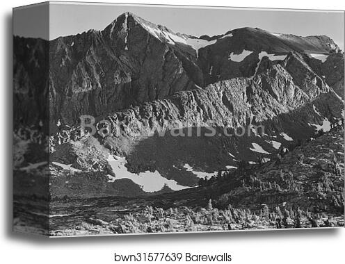Peak above Woody Lake, Kings River Canyon (Proposed as a national park), California, 1936.  Photographs of National Parks and Monuments, compiled 1941 - 1942, documenting the period ca. 1933 - 1942 by Ansel Adams (1902-1984), Canvas Print