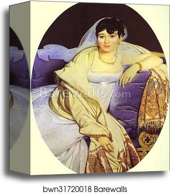 Portrait of Madame Rivière by Jean-Auguste-Dominique Ingres, Canvas Print