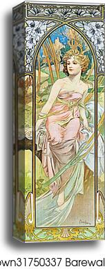 Morning Awakening by Alphonse Mucha, Canvas Print