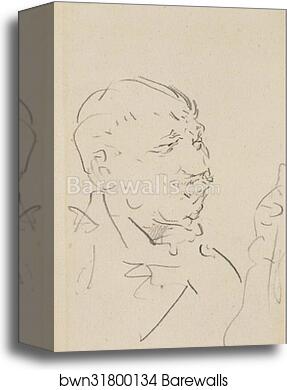 Head of a Man by Henri De Toulouse-Lautrec, Canvas Print