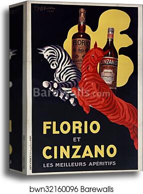 Florio et Cinzano Les Meilleurs Apéritifs by Leonetto Cappiello, Canvas Print Florio et Cinzano Les Meilleurs Apéritifs by Leonetto Cappiello, Canvas Print