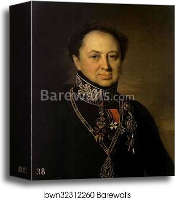 Portrait of D. P. Tatishchev by Vasily Tropinin, Canvas Print