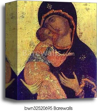 The Virgin of Vladimir. Detail by Andrei Rublev, Canvas Print
