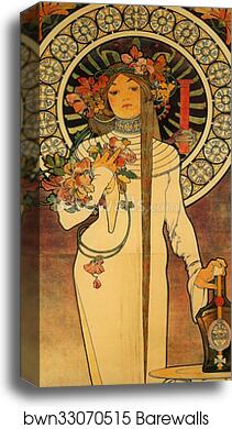 La Trappistine by Alphonse Mucha, Canvas Print