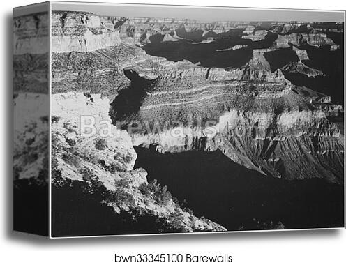 Grand Canyon National Park. Arizona.  Photographs of National Parks and Monuments, compiled 1941 - 1942, documenting the period ca. 1933 - 1942 by Ansel Adams (1902-1984), Canvas Print
