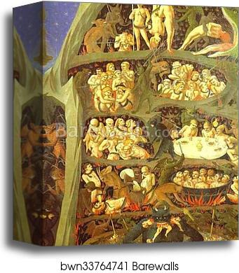 The Last Judgement. Detail: The Damned by Fra Angelico, Canvas Print
