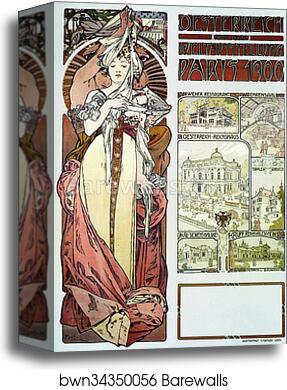 Oesterreich Auf Der Weltausstellung Paris 1900 by Alphonse Mucha, Canvas Print