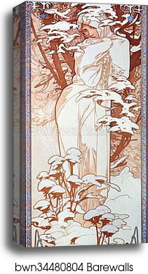 Winter by Alphonse Mucha, Canvas Print