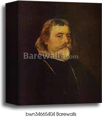 Portrait of an Old Gentleman with a Gold Chain and Cross of Order by Diego Velázquez, Canvas Print
