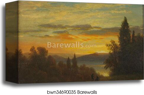On the Hudson River Near Irvington by Albert Bierstadt, Canvas Print On the Hudson River Near Irvington by Albert Bierstadt, Canvas Print