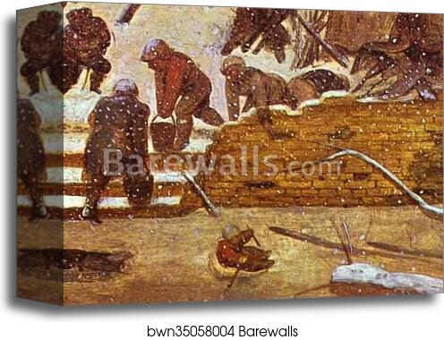 Adoration of the Magi in Winter Landscape. Detail by Pieter Bruegel The Elder, Canvas Print