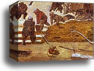 Adoration of the Magi in Winter Landscape. Detail by Pieter Bruegel The Elder, Canvas Print