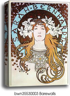 Sarah Bernhardt By Alphonse Mucha Canvas Print Barewalls Posters Prints Bwn