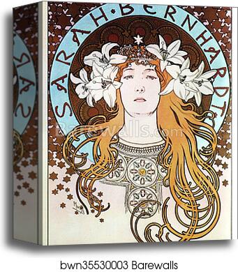 Sarah Bernhardt by Alphonse Mucha, Canvas Print