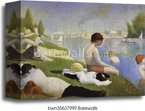Bathers at Asnières by Georges Seurat, Canvas Print