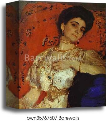 Portrait of Maria Akimova by Valentin Serov, Canvas Print