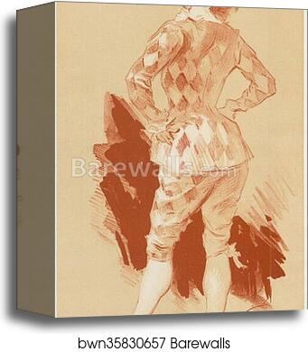 Original drawing for Les Maîtres de l’Affiche from issue 7, June 1896 by Jules Chéret, Canvas Print