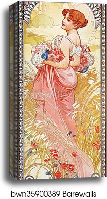 Summer by Alphonse Mucha, Canvas Print