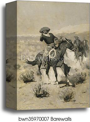 Days on the Range ("Hands Up!") by Frederic Remington, Canvas Print