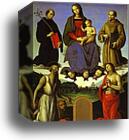 Madonna and Child with Four Saints (Tezi Altarpiece) by Pietro Perugino, Canvas Print